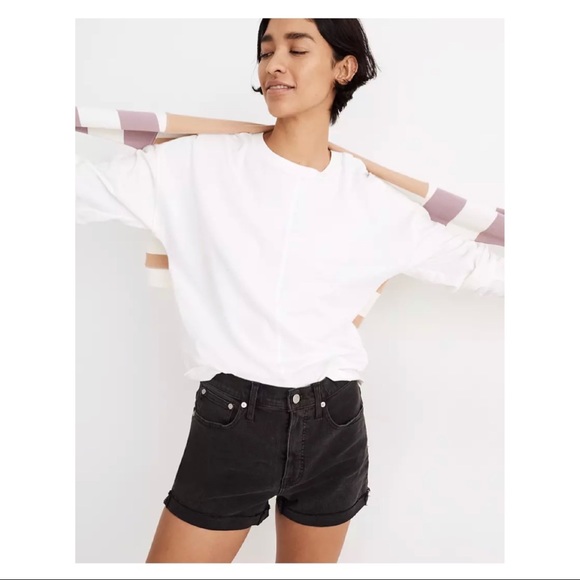 Madewell High Rise Denim Shorts Lunar Black 26 - Picture 2 of 5